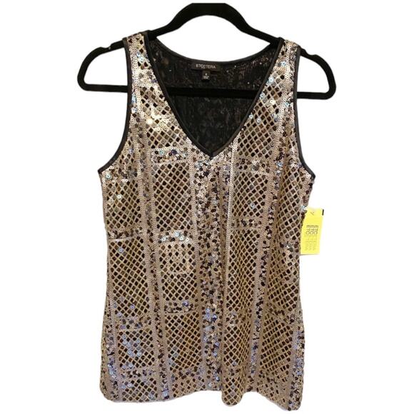 Etcetera Sequin V-Neck Top 4 NWT - Picture 3 of 10
